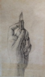 Hand with knife
pencil Hand with knife
pencil